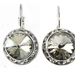 Silver w/Clear Crystal Dangle Earrings